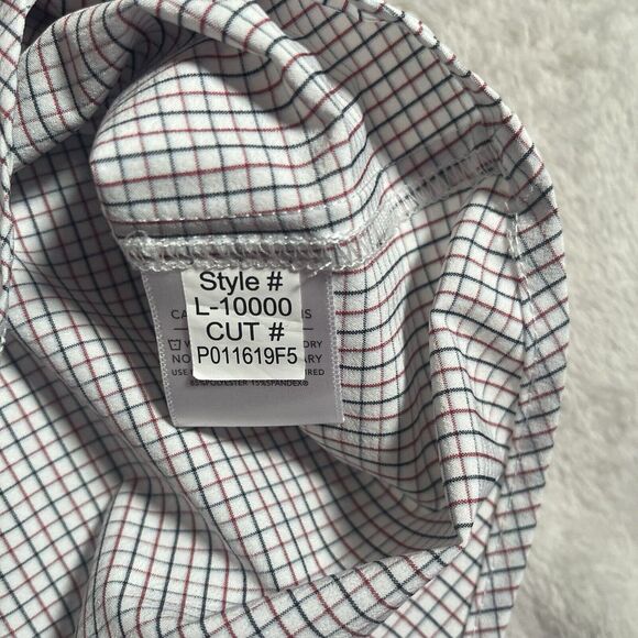 Mizzen + Main‎ Trim Fit Button Down Men's Size 2XL Red Green Tattersall Plaid - Picture 5 of 8